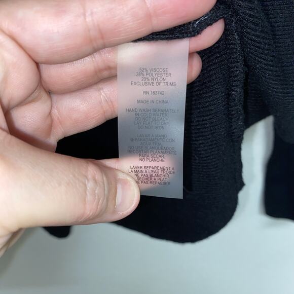 Liv Milano Sweater Black Rhinestone Embellished Sleeves Hearts Sparkle Size M - Picture 5 of 6